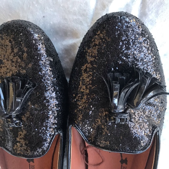 MTNG Black glitter tassel loafer - Picture 3 of 5